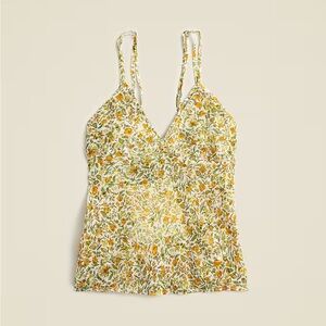 Crinkle chiffon camisole top in floral vines